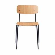FDB Møbler J182 Holmen stol Oak veneer-black legs