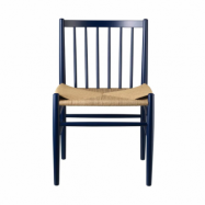 FDB Møbler J80 stol Steel blue beech-paper cord