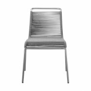 FDB Møbler M20 Teglgård Cord Chair stol Light grey mixed-stainless steel
