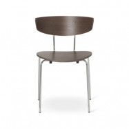 ferm LIVING Herman Stol oak dark stained, kromstativ