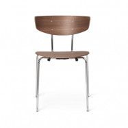 ferm LIVING Herman Stol walnut, kromstativ