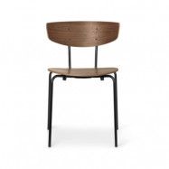 Ferm Living Herman Stol walnut, svart stålstativ