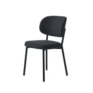 Fowler matbordsstol - mörkgrå polyester och svarta ben