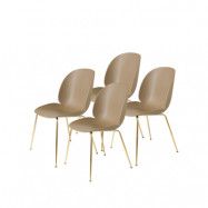 GUBI Beetle stol 4-pack pebble brown, mässingsstativ