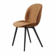 GUBI Beetle dining chair fully upholstered-plastic base Around bouclé 032-black