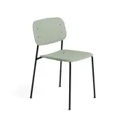 HAY Soft Edge 10 stol dusty green, svart stålstativ