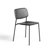 HAY Soft Edge 10 stol soft black, svart stålstativ