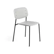 HAY Soft Edge 10 stol soft grey, svart stålstativ
