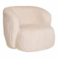 HOUSE NORDIC Setubal fåtölj, med armstöd - off-white fuskpäls