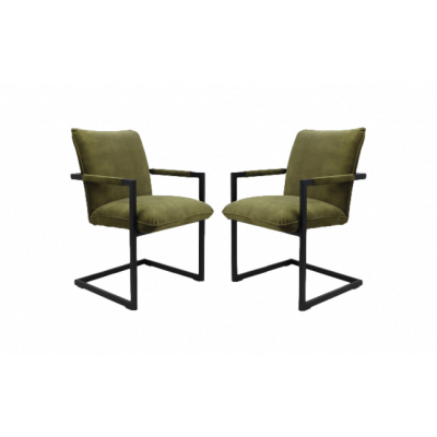 HSM COLLECTION Dining Chair Boston S/2 Adore 59  Moss Green 56*68*89