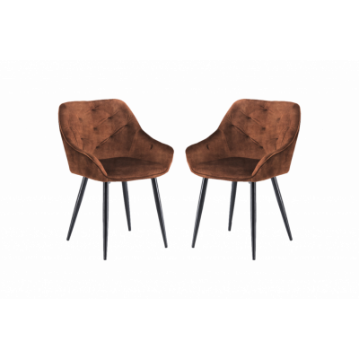 HSM COLLECTION Dining chair Liverpool S/2 Brown 56*61*79
