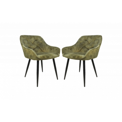 HSM COLLECTION Dining Chair Liverpool S/2 Moss green 56*61*79