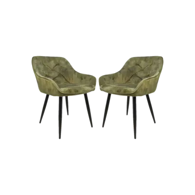 HSM COLLECTION Dining Chair Liverpool S/2 Moss green 56*61*79