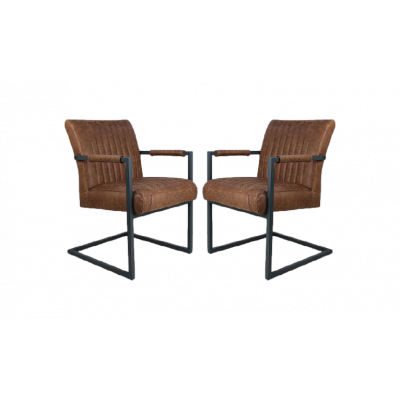HSM COLLECTION Dining Chair Texas S/2 Yacht Cognac(28) 55*50*85