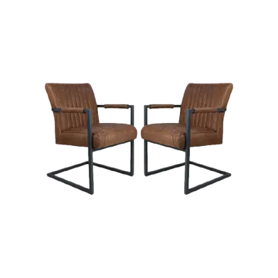 HSM COLLECTION Dining Chair Texas S/2 Yacht Cognac(28) 55*50*85