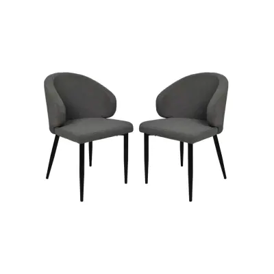 HSM COLLECTION Dining Chair Yuna S/2 Grey 60*54*82.5
