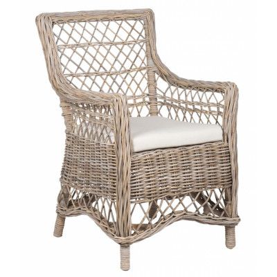 IB LAURSEN Stol - Naturfärgad Rotting, med 1 Dyna, med Armstöd