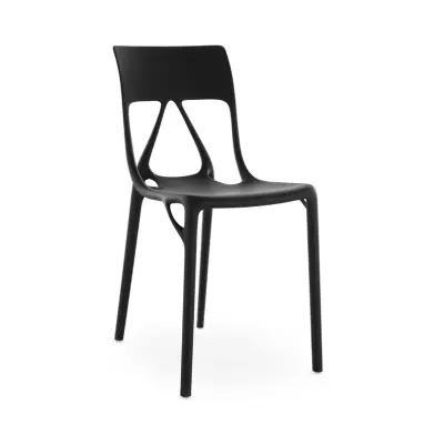 Kartell - A.I. Lite-stol, svart, höjd 80 cm –