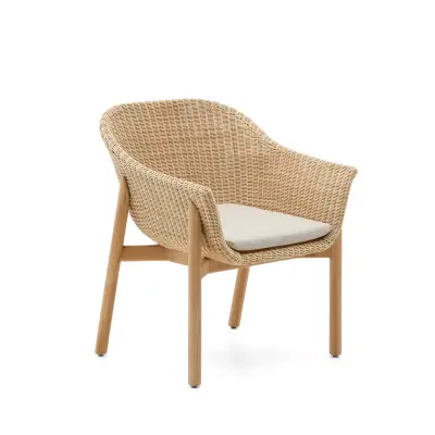 KAVE HOME Galea stol i FSC 100% massiv teak och syntetisk rotting