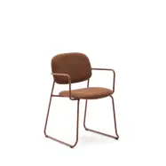 KAVE HOME Meli stol i terrakotta chenille med ram i terrakotta metall FSC Mix Credit