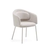 KAVE HOME Minda stol i beige och stålben i beige finish, FSC Mix Credit