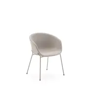KAVE HOME Yvette stol i beige chenille och stålben i beige finish