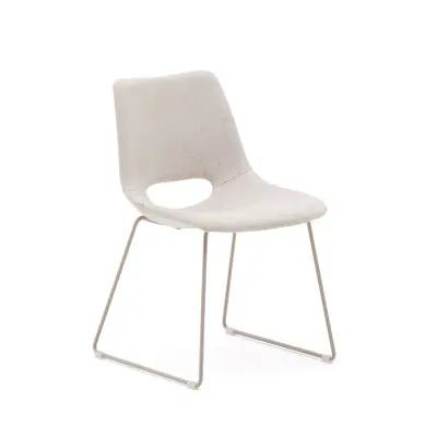 KAVE HOME Zahara stol i beige med stålben i beige finish