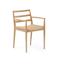 KAVE HOME Analy stol med armstöd i massiv ek i naturlig finish och sits i rep FSC 100