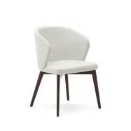KAVE HOME Darice stol i beige chenille och massivt bokträ i valnötsfinish FSC 100%.