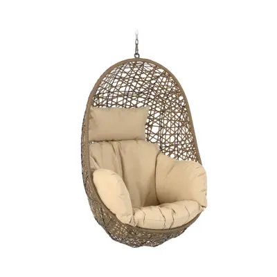 KAVE HOME Florina Hanging Chair, med Dynor - Polyester och Brun Polyrotting