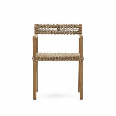 KAVE HOME Giverola stol, med armstöd - syntetiskt rotting och naturligt teak