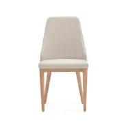 KAVE HOME Rosie matbordsstol - beige chenilletyg och naturligt ask