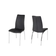 ACT NORDIC Asama Matstol - Svart Läder Pu, Metallram