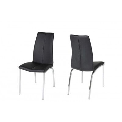 ACT NORDIC Asama Matstol - Svart Läder Pu, Metallram