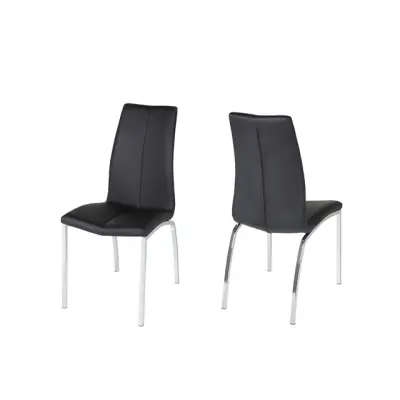 ACT NORDIC Asama Matstol - Svart Läder Pu, Metallram