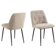 ACT NORDIC Brooke matstol - beige tyg och svart stål