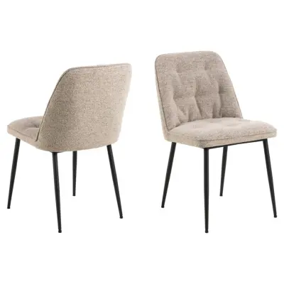ACT NORDIC Brooke matstol - beige tyg och svart stål