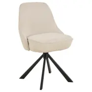 ACT NORDIC Carlton matstol, Apia tyg beige 453, 4-kryssstativ mattsvart grovt pulverlackerat stål med snurrfunktion och pocketfjädrar, låda med 2 stycken