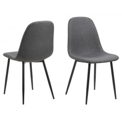 ACT NORDIC Celia matstol - mörkgrått tyg och svart stål
