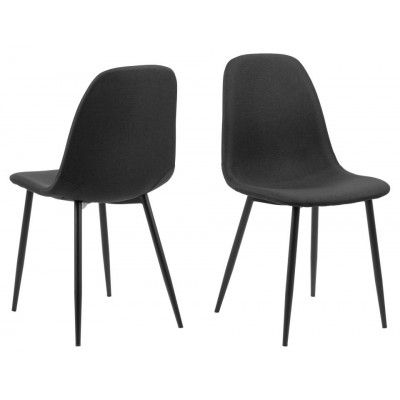 ACT NORDIC Celia matstol - svart tyg och svart stål