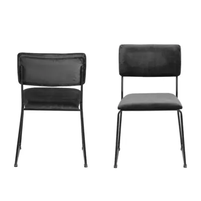 ACT NORDIC Cornelia Matstol - Mörkgrå Polyester och Svart Metall