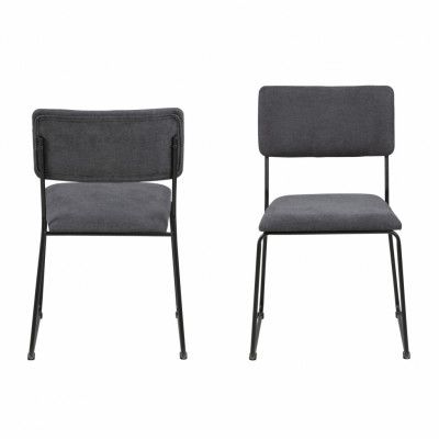 ACT NORDIC Cornelia matstol - tyg och svart metall