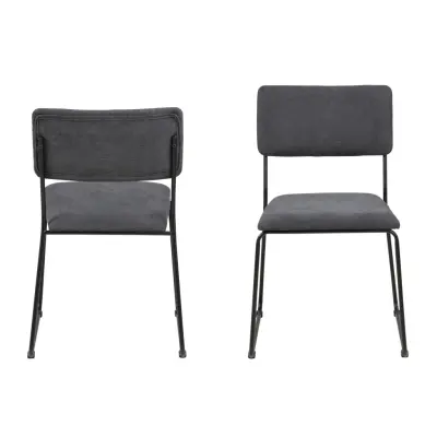 ACT NORDIC Cornelia matstol - tyg och svart metall