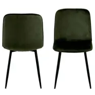 ACT NORDIC Delmy Matstol - Olivgr&ouml;n Polyester och Svart Metall