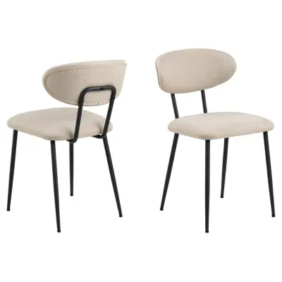 ACT NORDIC Denise matstol - beige tyg och svart stål