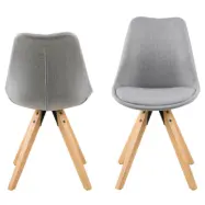 ACT NORDIC Dima matstol - ljusgrå polyester och naturgummiträ