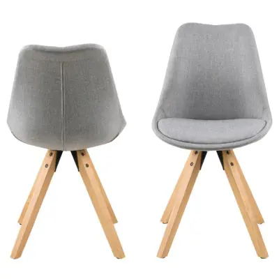 ACT NORDIC Dima matstol - ljusgrå polyester och naturgummiträ