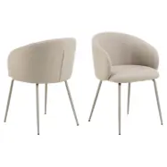 ACT NORDIC Eleanor matstol, w. armstöd - beige tyg och grått stål