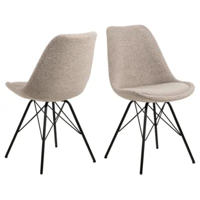 ACT NORDIC Eris matstol - beige tyg och svart stål