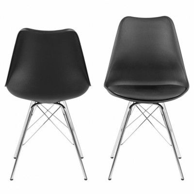 ACT NORDIC Eris Matstol - Svart Plast, Svart PU och Krommetall